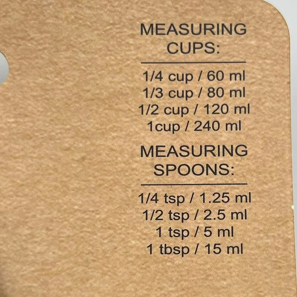 CWC Acacia Wood Measuring Cups Spoons Set 8pc Black SMS812 New